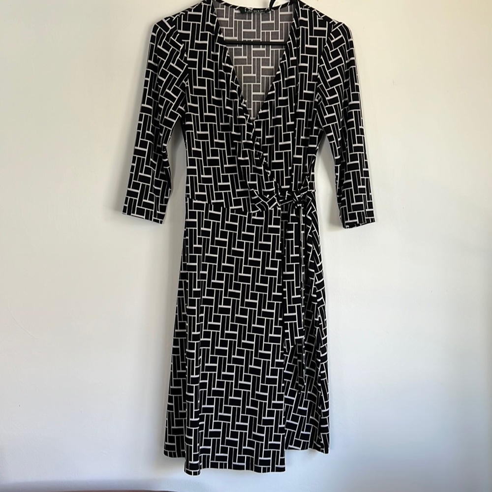 Ralph Lauren Geometric Pattern Wrap Dress | size 4